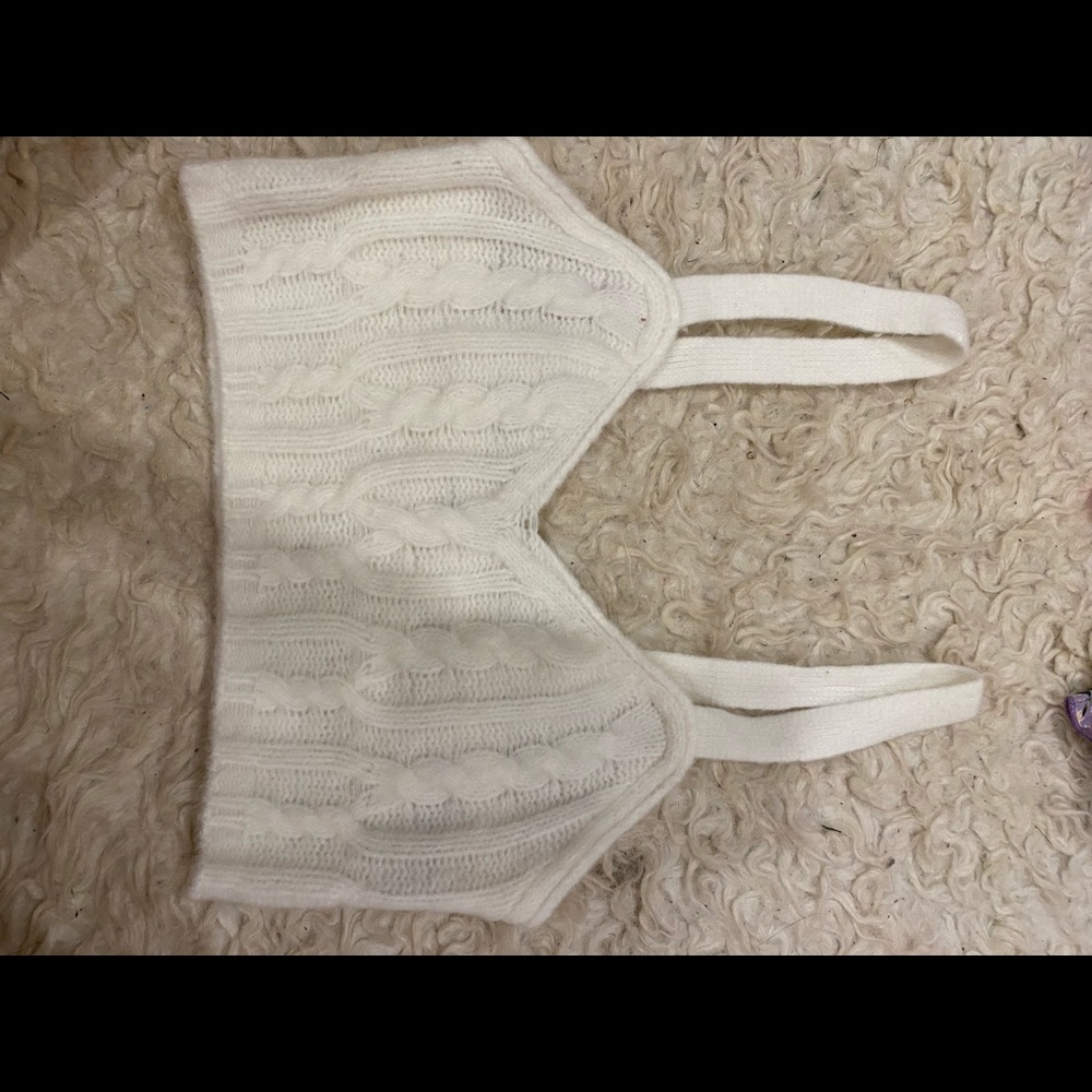 Free people white knit crop tank